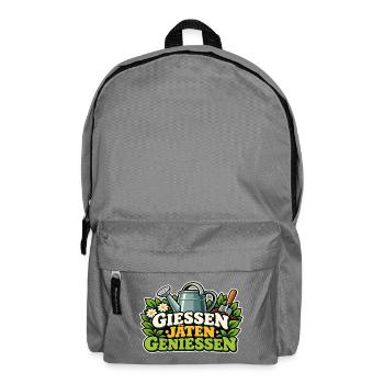 Gießen Jäten Genießen Gartenfreude - Rucksack - Mittelgrau - Vorne