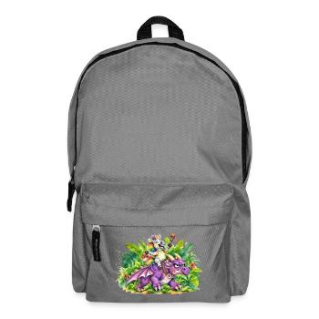 Jungle Fantasie: Einhorn reitet Drache - Rucksack - Mittelgrau - Vorne
