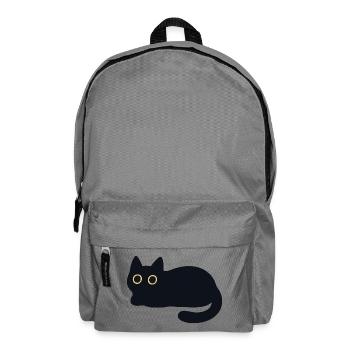 Schwarze Katze mit gelben Augen - Rucksack - Mittelgrau - Vorne
