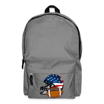 Flaggen-Helm Football Patriotisch - Rucksack - Mittelgrau - Vorne