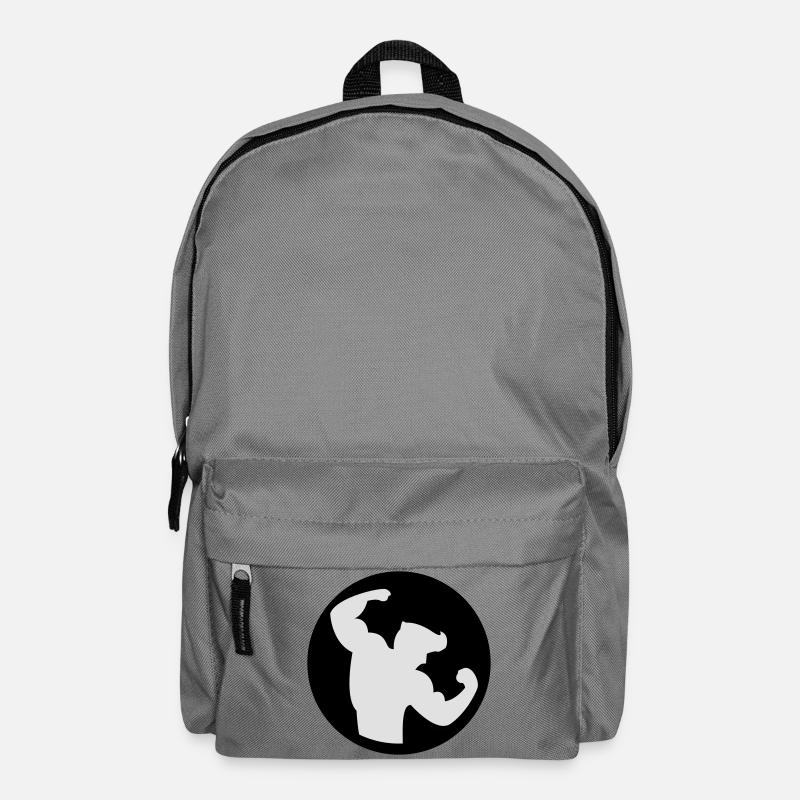Bodybuilding Muskelprotz 2farbig - Rucksack - Mittelgrau