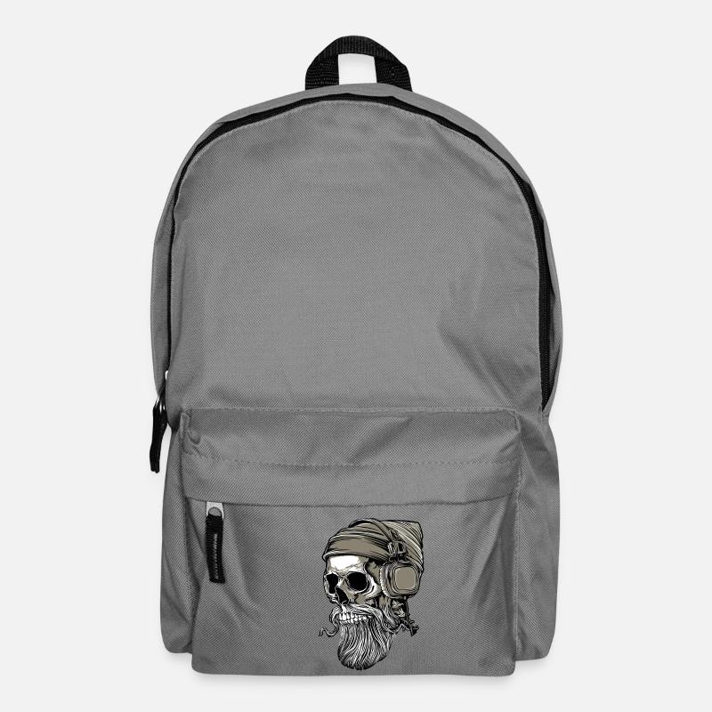 Bart Hipster Skull mit Kopfhörer - Rucksack - Mittelgrau