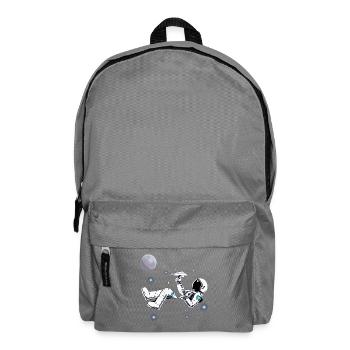 Astronaute. Astronaute qui joue. Avion papier - Sac à dos - gris éléphant - Devant