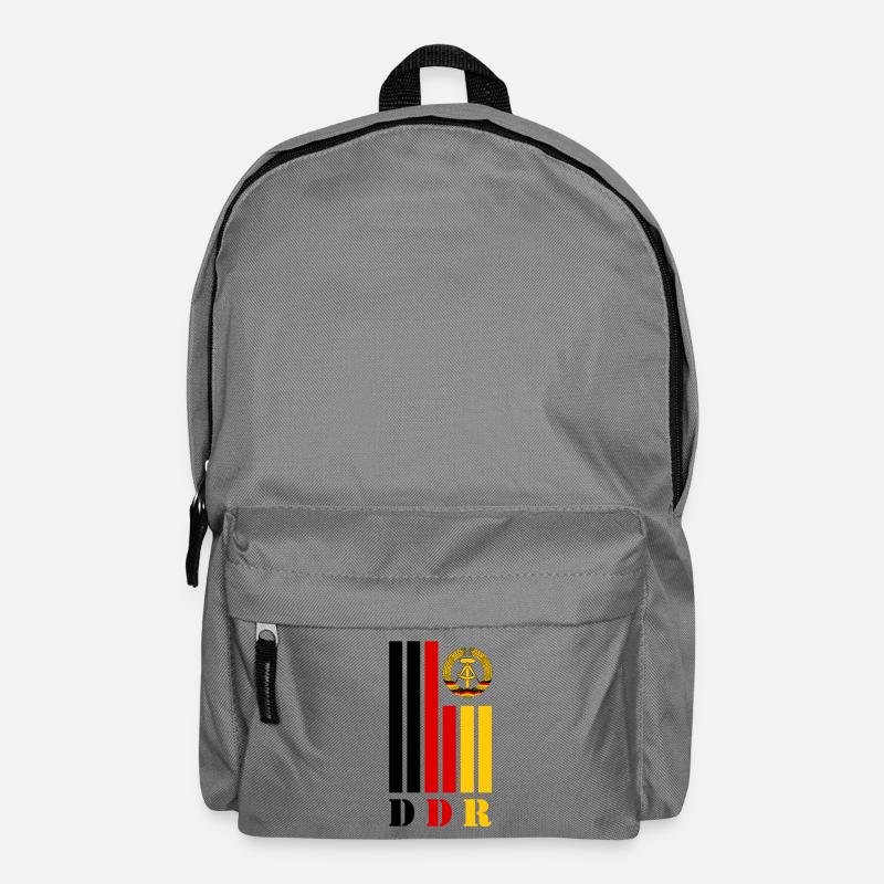 DDR Balken mit Nationalfarben / Geschenk Ostalgie - Rucksack - Mittelgrau