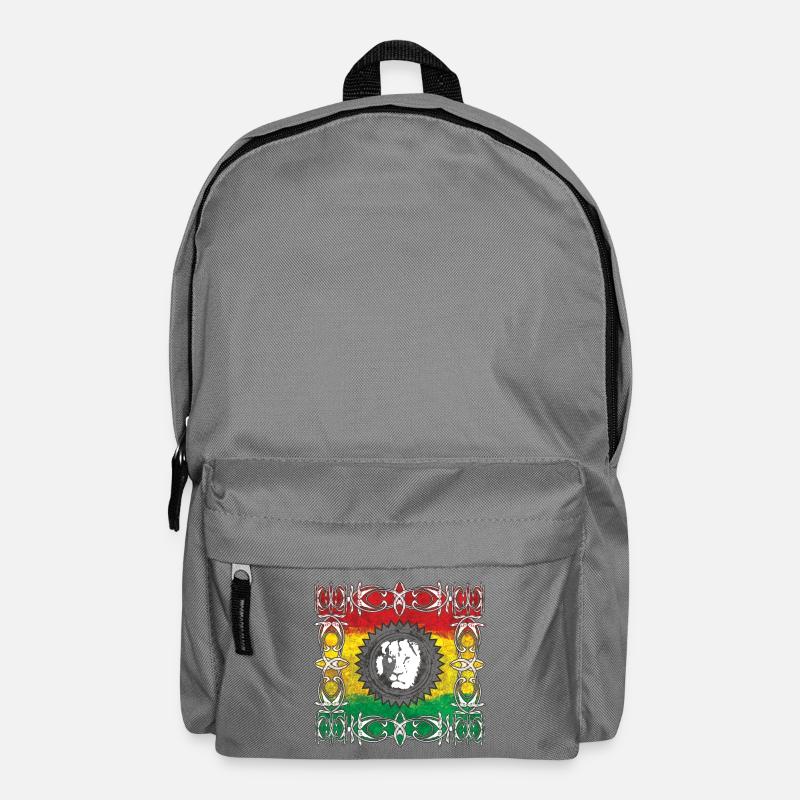 Löwenporträt mit farbiger Flagge - Rucksack - Mittelgrau