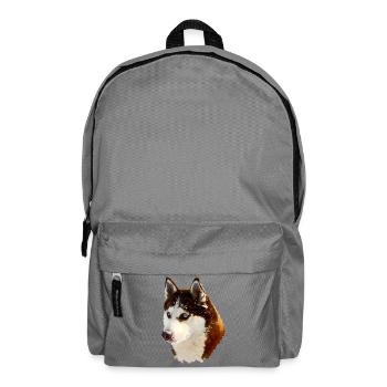 Nordischer Husky Kopf Zeichnung - Rucksack - Mittelgrau - Vorne
