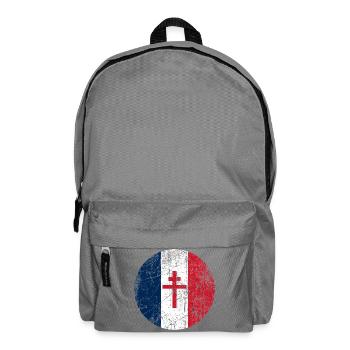 France croix de Lorraine drapeau France blason - Backpack - elephant grey - Front