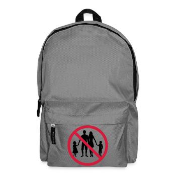 familie verboten schild zone keine kinder geschwis - Rucksack - Mittelgrau - Vorne