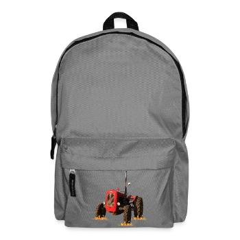 Roter Traktor im Feld - Rucksack - Mittelgrau - Vorne