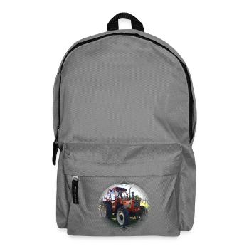 Roter Traktor Feldlandschaft - Rucksack - Mittelgrau - Vorne