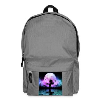 Wunderbares Einhorn mit Fee nachts - Rucksack - Mittelgrau - Vorne