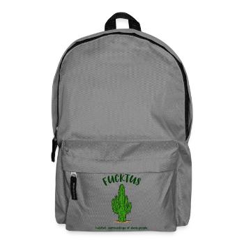 Fucktus Kaktus Dumm Dümmer Lustig Spruch Humor - Rucksack - Mittelgrau - Vorne