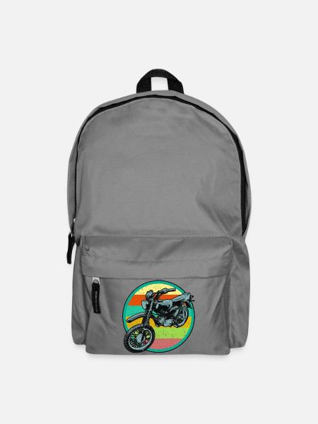 Retro Moped Relief Patch 3D used look - Rucksack - Mittelgrau