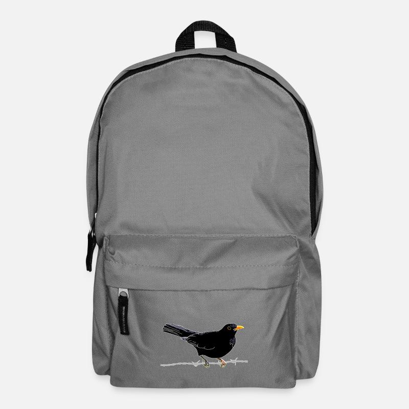 Amsel auf Stacheldraht - Rucksack - Mittelgrau