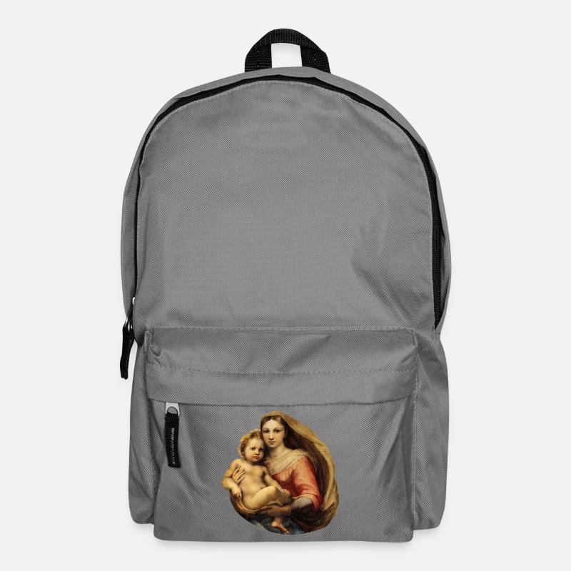 Sistine Madonna | Sixtinische Madonna | Raffael - Rucksack - Mittelgrau