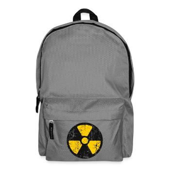 Strahlungs-Grunge-Ikon Nuklearwarnsymbol - Rucksack - Mittelgrau - Vorne