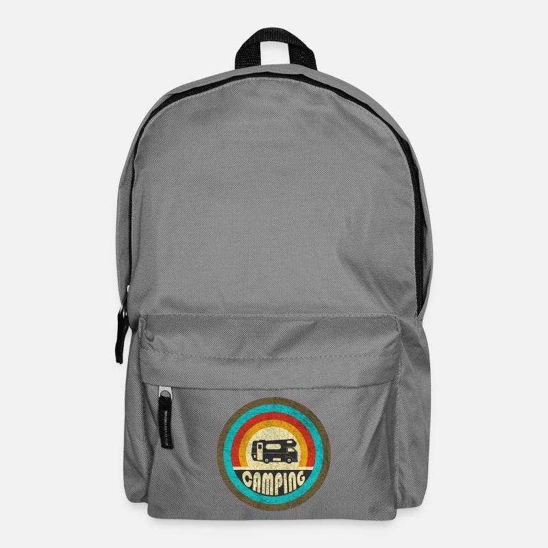 Camping design vintage / idée cadeau - Sac à dos - gris éléphant