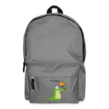 Krokodil Fischstäbchen mit Wort - Rucksack - Mittelgrau - Vorne
