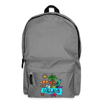 Urlaub Palmen Sommer Sonne Meer Strand Relaxen - Rucksack - Mittelgrau - Vorne