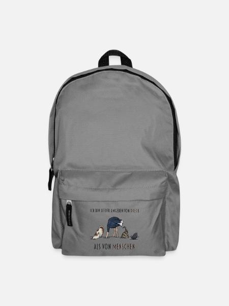 Ich hasse Menschen | Geschenkidee Tiere, Dreck DEU - Rucksack - Mittelgrau