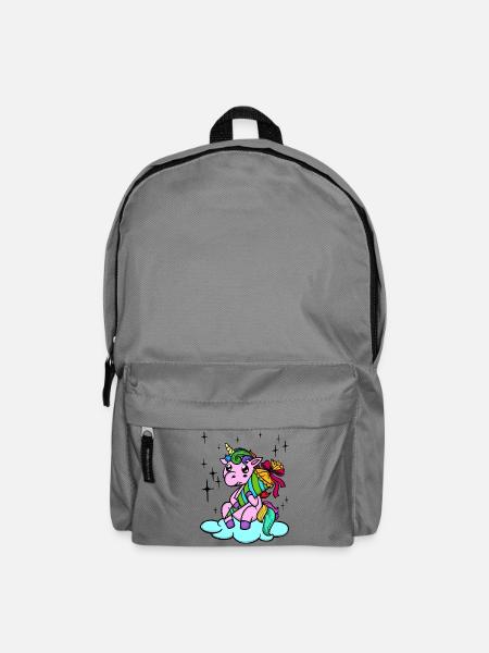 Einhorn Schultüte Schulanfang Schulstart Schule - Rucksack - Mittelgrau