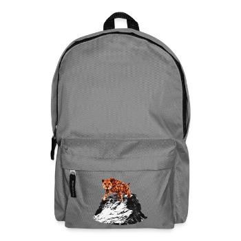 smilodon, big cat men, saber-toothed tiger, prehistoric - Backpack - elephant grey - Front