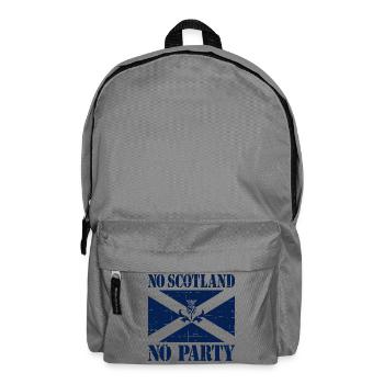 No Scotland No Party Saltire Flag Slogan - Rucksack - Mittelgrau - Vorne