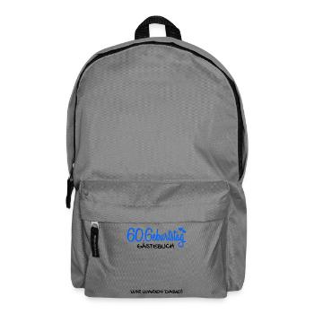 60 Geburtstag Gästebuch - 60 Jahre Geschenk - Rucksack - Mittelgrau - Vorne