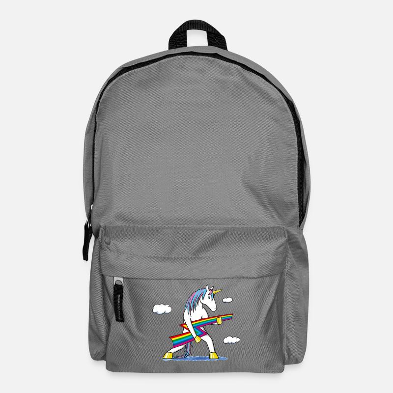Rainbow Rock – Licorne avec éclair arc‑en‑ciel - Sac à dos - gris éléphant