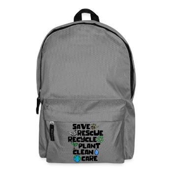 Erde Statement Artenschutz Naturschutz Umwelt - Rucksack - Mittelgrau - Vorne