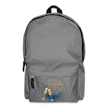 Frohes Neues Jahr Schriftzug Sektgläser Dekoration - Rucksack - Mittelgrau - Vorne