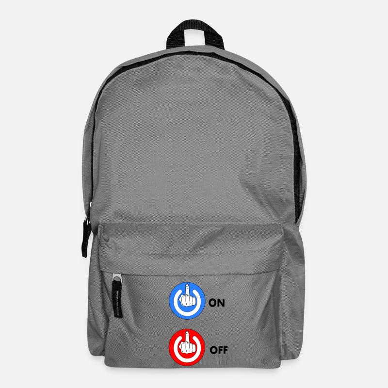 Mittelfinger EIN und AUS - Rucksack - Mittelgrau