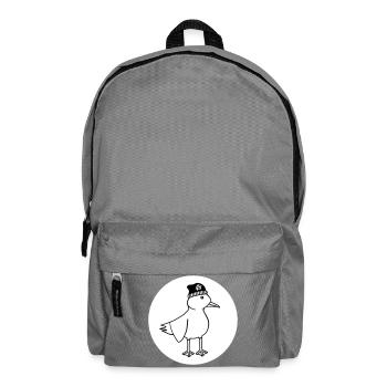 Möwe Anarchie – Freche maritim Hipster Küstenkunst - Rucksack - Mittelgrau - Vorne