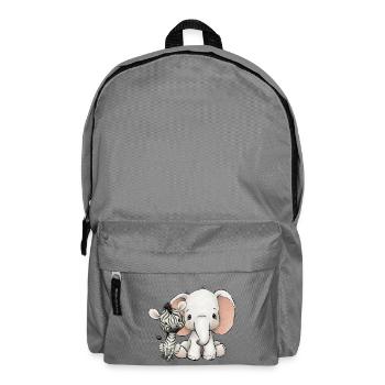 Elephant and zebra - Backpack - elephant grey - Front