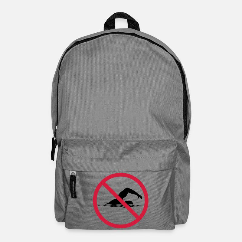 Verboten Schild Schwimmen - Rucksack - Mittelgrau