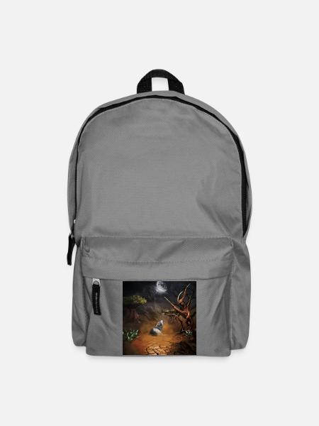Toller Wolf in der dunklen Nacht - Rucksack - Mittelgrau