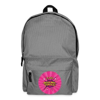 Je suis diabétique, je suis insulino-géniale ! - Sac à dos - gris éléphant - Devant
