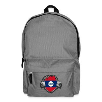 Laos Flaggen Design - Rucksack - Mittelgrau - Vorne