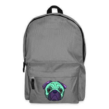 Mint Pug Kopf PopArt mobs  - Rucksack - Mittelgrau - Vorne
