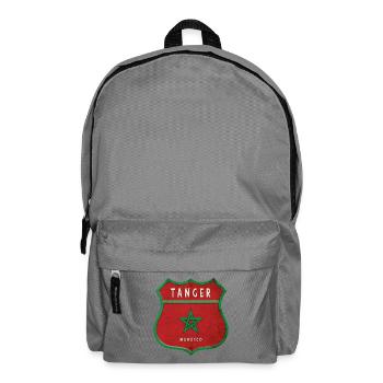 Tangier Morocco Coat of Arms Flags Design - Backpack - elephant grey - Front