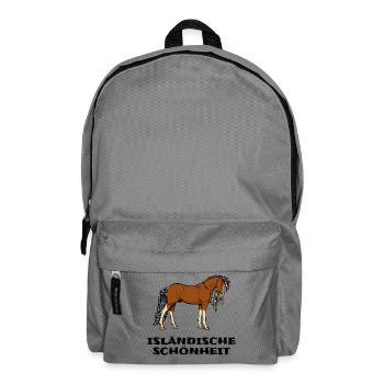 Isländer Pferde Statement Islandpferde Pferdenarr - Rucksack - Mittelgrau - Vorne