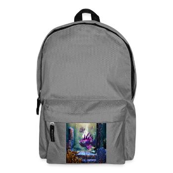 Cute fantasy fish in the deep ocean - Backpack - elephant grey - Front