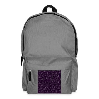 Rosenblüten, florales Muster, gothic motiv, Ranken - Rucksack - Mittelgrau - Vorne