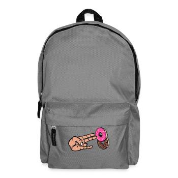 Nachspeise Donut Süßigkeiten Lecker Naschen - Rucksack - Mittelgrau - Vorne