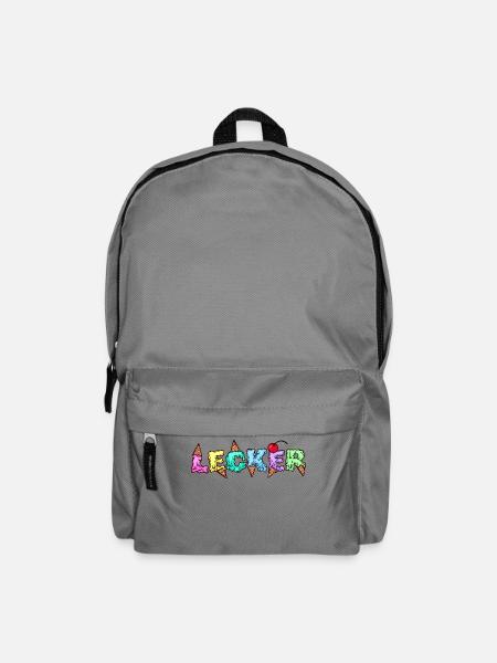 Lecker Eis Süßigkeiten Nachspeise Naschen Spruch - Rucksack - Mittelgrau