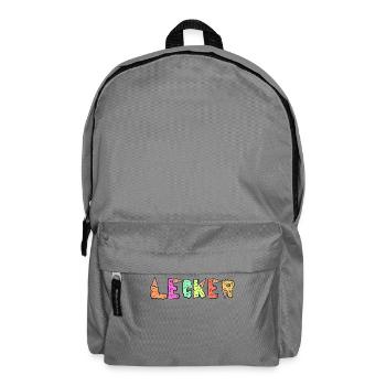 Lecker Spruch süßigkeiten Eis Nachspeise Naschen - Rucksack - Mittelgrau - Vorne