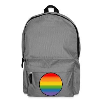 Regenbogen Verlauf Round white shirt - Rucksack - Mittelgrau - Vorne