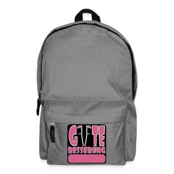 Gute Besserung wünschen - SELBST GESTALTEN NAME - Rucksack - Mittelgrau - Vorne