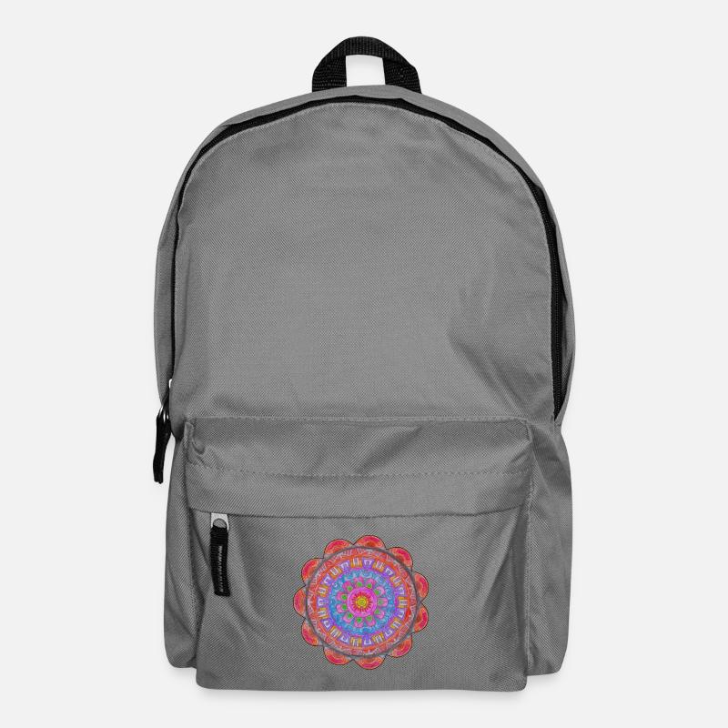 Circle Mandala Color Explosion - Backpack - elephant grey