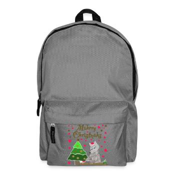 Iconic wolf has Christmas sheep under the tree - Backpack - elephant grey - Front
